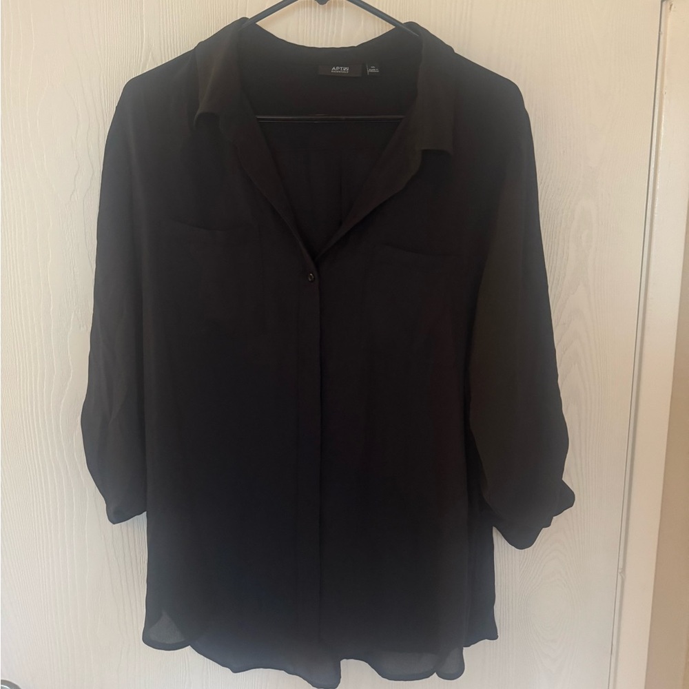 Sheer black blouse